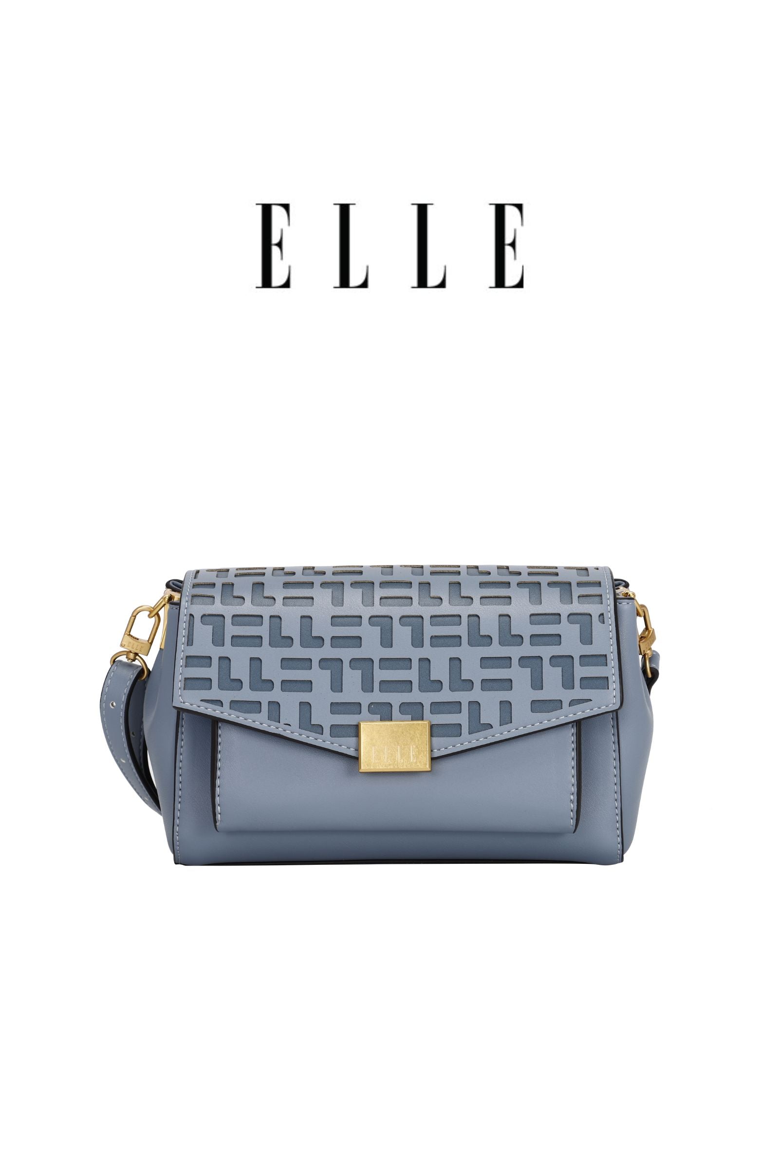 ELLE: Signature Satchel Bag (Smokey Blue)