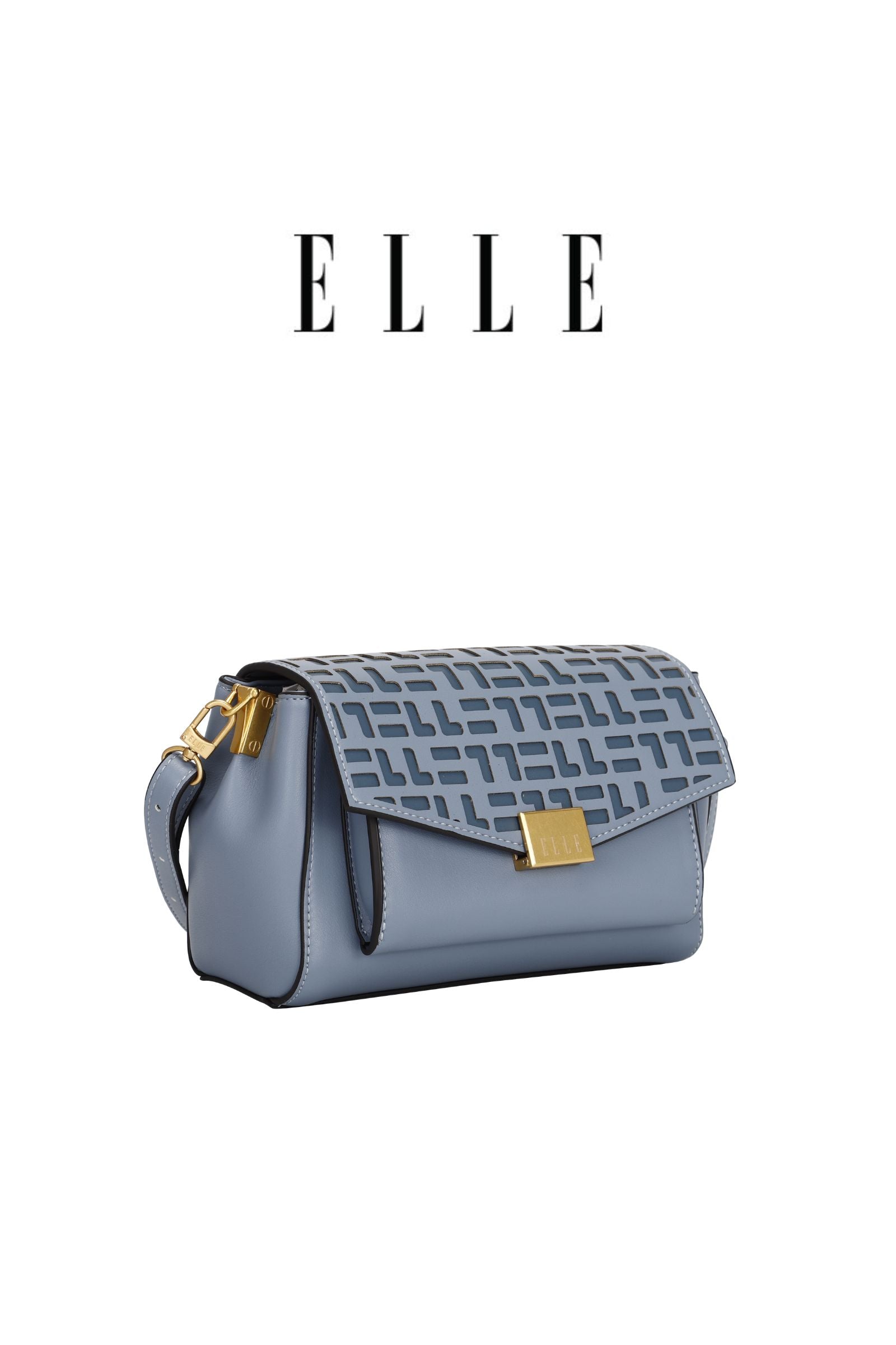 ELLE: Signature Satchel Bag (Smokey Blue)