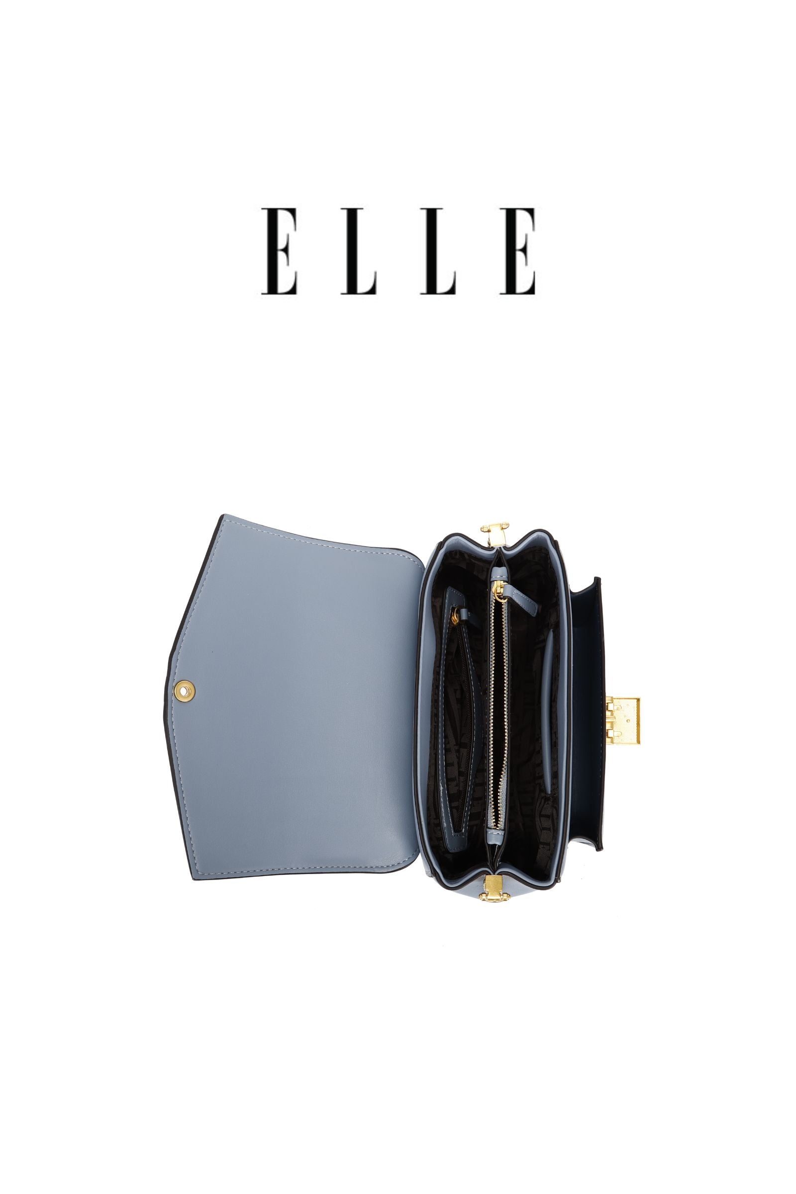 ELLE: Signature Satchel Bag (Smokey Blue)